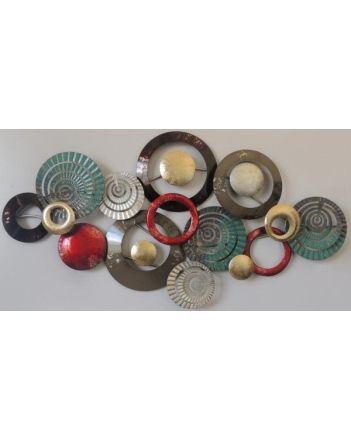 Metalen wandornament, metalen wanddecoratie cirkels