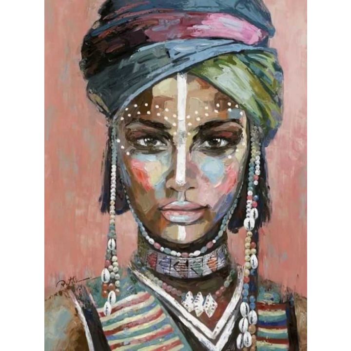 Olieverfschilderij afrikaanse vrouw