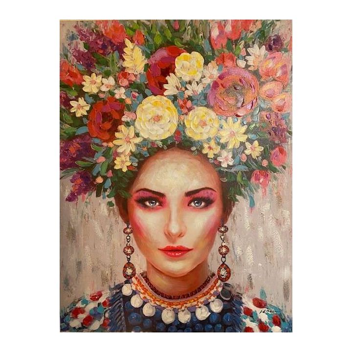 Olieverfschilderij flowergirl