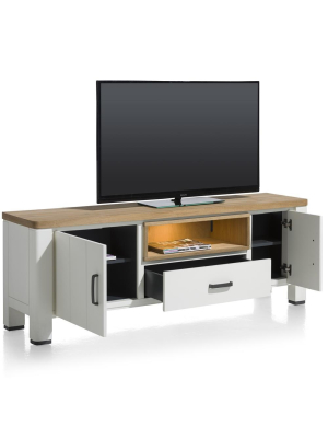 wit lowboard, tv meubel eikenhout arizona