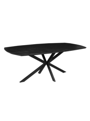 Eettafel Deens ovaal zwart 220 cm.