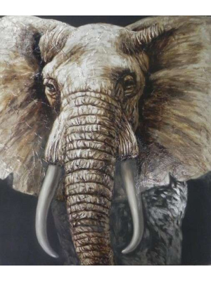 olieverf schilderij, Happy-home, olifant