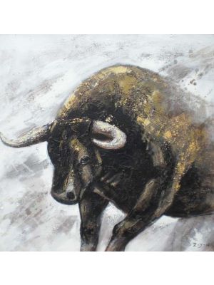 Buffalo, olieverfschilderij, Happy home