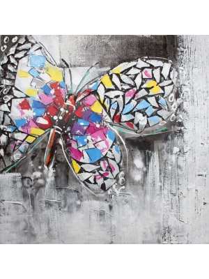 Schilderij butterfly, olieverfschilderij vlinder
