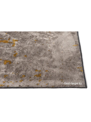 vloerkleed taupe geel gevlekt, laagpolig karpet